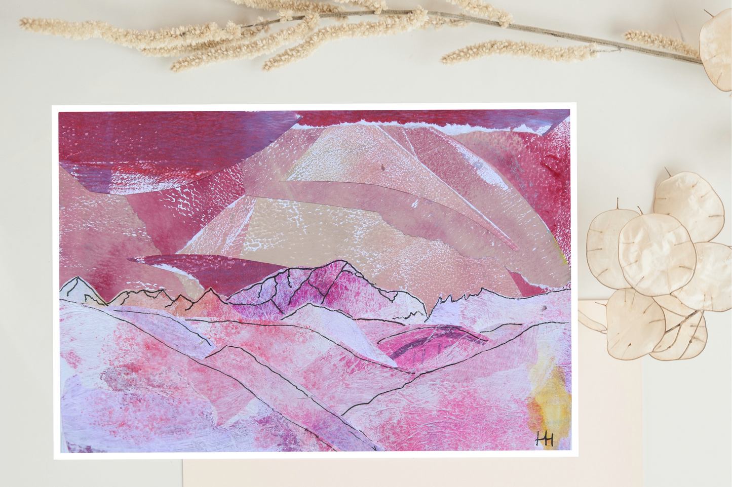 Mont Blanc summer sunset art print French Alps landscape