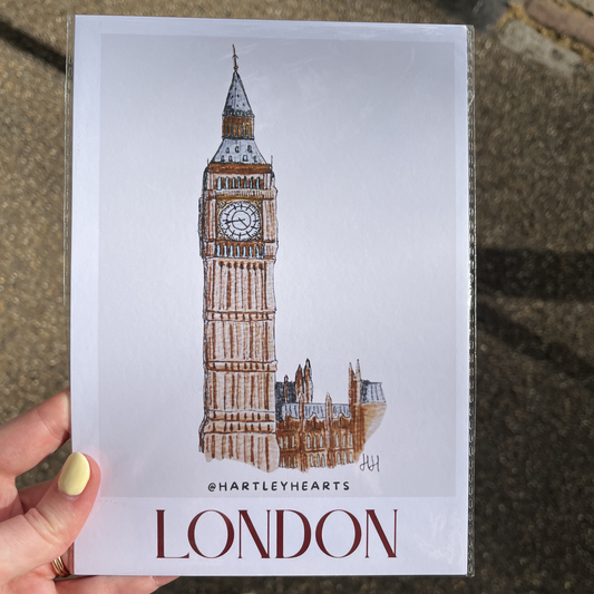 London Poster Print (A5, Big Ben)