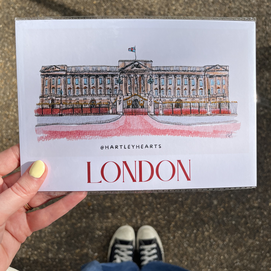 London Poster Print (A5, Buckingham Palace)