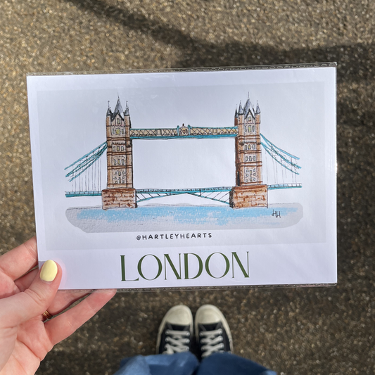 London Poster Print (A5, Tower Bridge)